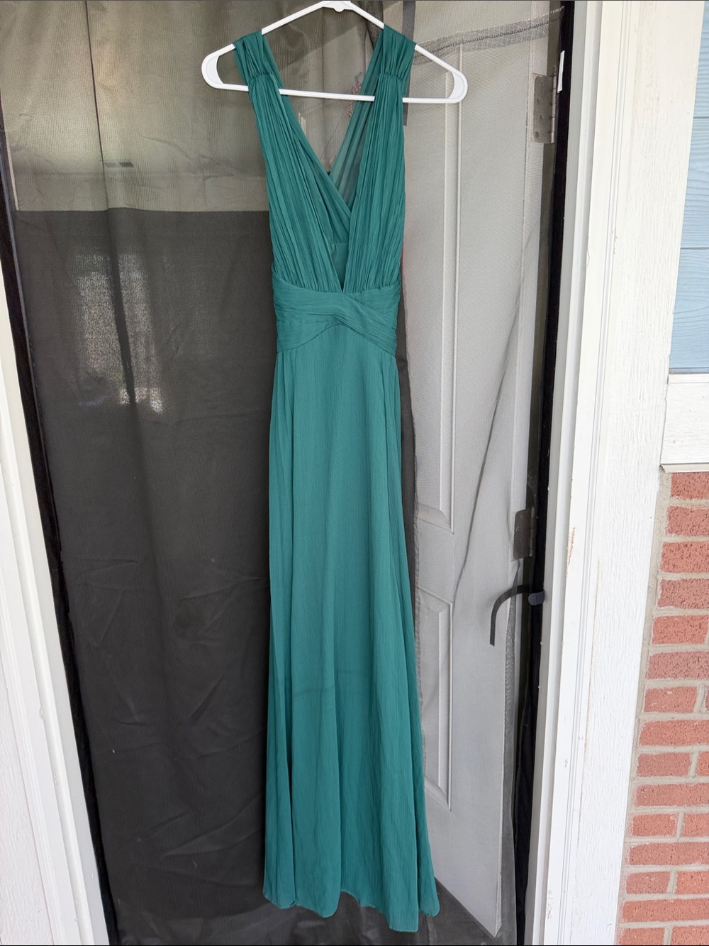 ASOS Forest/Emerald Green V-Neck Sleeveless Maxi Dress